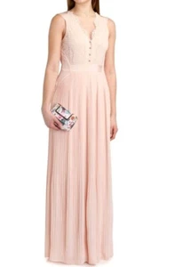ted baker bai reversible pleated Lace & Chiffon maxi dress size 1(us 4) rt $425 - Picture 1 of 2