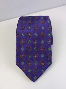 Robert Talbot Best of Class Neck Tie Purple Paisley Diamond Geometric USA 58" - Picture 1 of 7