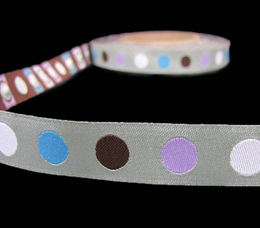 5 Yards Slate Grey Blue Purple Woven Jacquard Dog Collar Trim Ribbon 5/8"W - Image 1 of 1