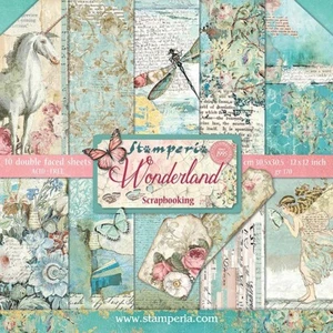 Wonderland - Almohadilla de papel Stamperia 12" x 12" paquete de 10 álbumes de recortes hadas medios mixtos - Imagen 1 de 3