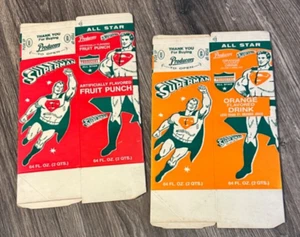 Vintage SUPERMAN Fruit Punch & Orange Juice Cartons - Picture 1 of 2