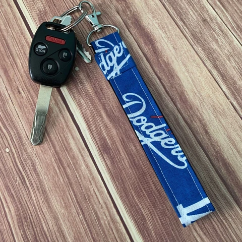 Go Team LA Los Angeles Dodgers Baseball inspired Key Fob Key Chain Wristlet Cover