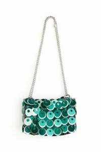 Rabanne X H&M GREEN LARGE SEQUIN DISC HANDBAG CLUTCH NEW NWT Bag HM Paco - Bild 1 von 1