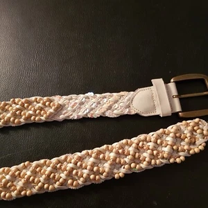 Cintura gioiello pelle strass e perle legno - Foto 1 di 4