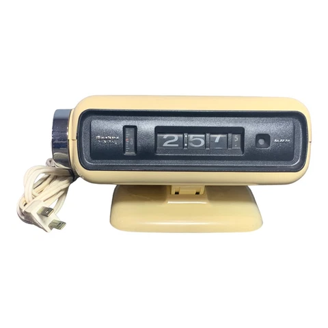 SANKYO MODEL 101 VTG CREME YELLOW "DIGITAL" ALARM CLOCK FLIP STYLE PARTS REPAIR Cover