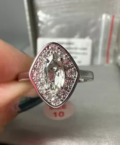 NIB LC Deep Grey Spinel & White Topaz W/Rhodium Pl Band Sz10 SRP$58 RBP2464 - Picture 1 of 14