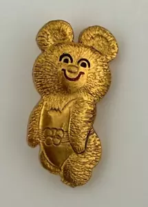 Mischka Bär Anstecker Maskottchen Olympia Moskau Abzeichen - Bild 1 von 2