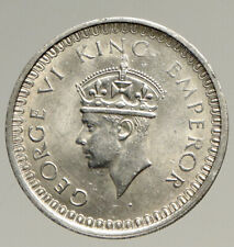 1942 B United Kingdom KING GEORGE VI British INDIA Old Silver Rupee Coin i94586