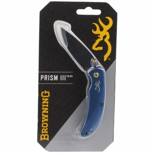 Browning Prism III 3 Blue Linerlock Folding Knife Drop Point Blade Aluminum Hdle - Picture 1 of 3