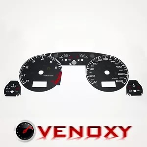 Audi A6 C5 2000-2004 Petrol 260 KM/H Aftermarket Black Gauge Faces - Foto 1 di 3