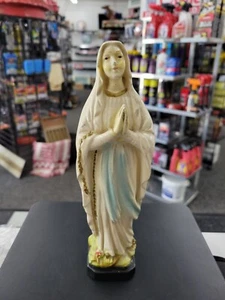 Vintage 9" Ceramic Statue Blessed Virgin Mary. Multicolored. Unbranded - Picture 1 of 7