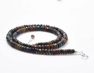 Ethiopian Faceted Opal Gemstone Genuine 4-5 MM Beads Choker Necklace 14" - Picture 1 of 11