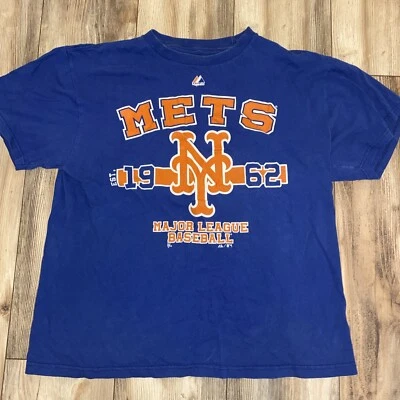 Majestuosa camiseta de béisbol de las Grandes Ligas de los Mets EST 1962 talla grande de Nueva York para hombre Foto 1 de 4