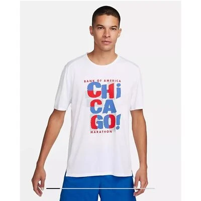 Nike Men XL Chicago Marathon 2023 Rise 365 Running Shirt jersey FD2689-100 BOA - Image 1 of 4