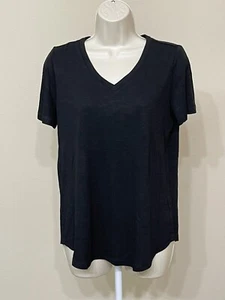 Jessica Simpson Women’s Black V-Neck Short Sleeve Soft Comfort Relax T-Shirt s M - Picture 1 of 10