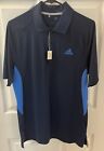 adidas ULTIMATE 365 CLIMACOOL Blue Polo Mens UPF 50 Sun Protection Small MSRP$75