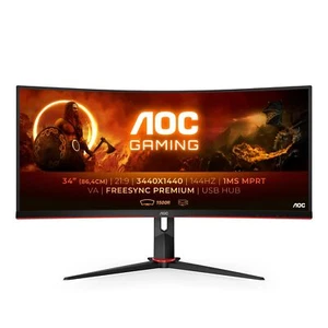 AOC 86,0cm (34 ") Cu34g2x/BK 21:0 9 2xHDMI + Dp + USB Courbé - Photo 1/9
