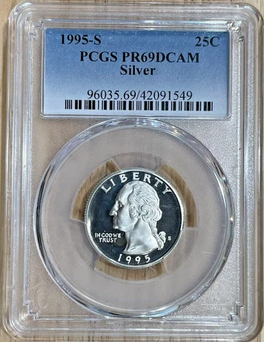 1995 S SILVER WASHINGTON QUARTER 25C PCGS PR69DCAM Cover