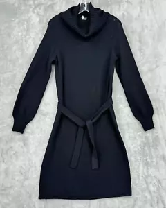 Vestido Suéter J Crew Grande Lana Merino Capucha Cuello Cinturón Minimalista Manga Abullonada - Imagen 1 de 9