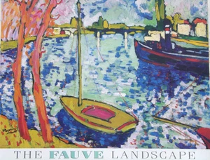 Póster Vibrant Fauve Puerto Marítimo Maurice Vlaminck•THE SEINE AT HATOU vibrante MET O/P 29x33 - Imagen 1 de 1