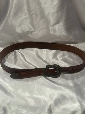 VINTAGE 925 Sterling Silver 10K Gold Ruby Western Belt - Image 1 of 4