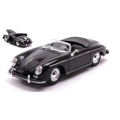 PORSCHE 356A SPEEDSTER 1959 BLACK 1:24 Welly Auto Stradali Modellino Nuovo - Immagine 1 di 3