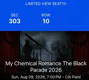 4 Tickets My Chemical Romance Black Parade 2026  Aug 9th 2026 Citi Field NY - Picture 1 of 1