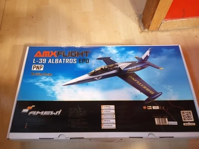 Amewi AMXFlight L-39 Albatros Breitling Design EPO PNP blu-argento RC... - Immagine 1 di 2