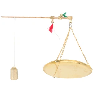 Mini Bilancia in Rame Vecchio Stile Bilancia Medicinale Riutilizzabile Multifunzione Frutta Secca - Foto 1 di 12