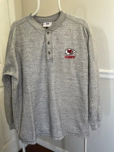Pullover polar Henley de colección NFL Kansas City Chiefs manga larga largo - Imagen 1 de 6