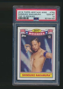2018 TOPPS HERITAGE WWE TOP 10 ROOKIES PSA 10 SHINSUKE NAKAMURA WWE - Picture 1 of 1