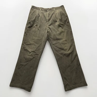 Haggar Мужская зеленый вельвет город повседневный опрятный классический крой брюки размер 36 Вт - Изображение 1 из 4