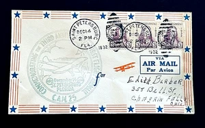 1932 St Petersburg Florida Cover Envelope - 1st Flight Air Mail Airplane r92 - Picture 1 of 2