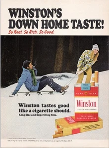 Anuncio impreso vintage Winston 1972 cigarrillos tamaño king sabor tabaco - Imagen 1 de 1