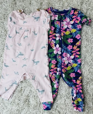 Par de mamelucos coloridos para bebé de 6-9 m conejo oso y lugar para niños  Foto 1 de 4