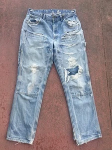 Vintage Key Double Knee Jeans Mens 32x30 Blue Carpenter Cowboy Workwear Outdoors - Picture 1 of 13