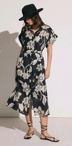 DECJUBA Nicola Trapeze Print Women’s Floral dress Size 10 Linen - Picture 1 of 16