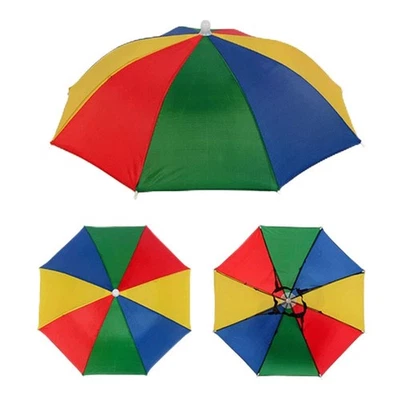 Paquete de 2 sombreros paraguas arcoíris para pesca Foto 1 de 4