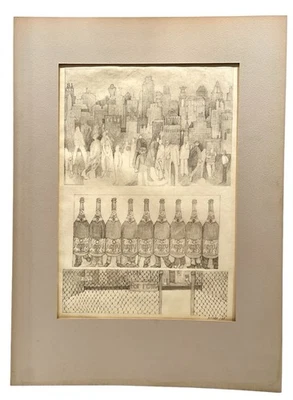 1968 Hessam Original Lápiz Dibujo sobre Papel; Realismo Social Arte Pop Surrealismo Foto 1 de 4