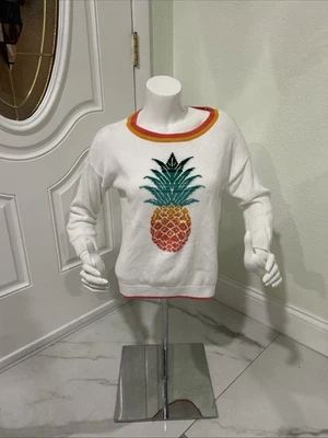 Sudadera para mujer LOFT ANN TAYLOR blanca con piña talla XS Foto 1 de 4