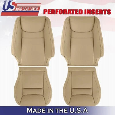 2001 2002 2003 For Toyota Highlander Front Set Tops &Bottoms Leather Covers Tan - Image 1 of 4