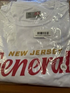MEN'S XL White LIGHTWEIGHT Cotton USFL NEW JERSEY GENERALS S/S T-SHIRT NIP FS - Picture 1 of 5