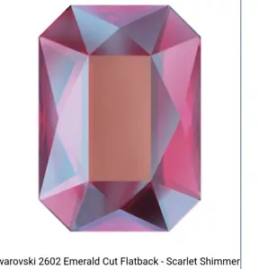 5 SWAROVSKI Smaragdschliff Flatback Scarlet Shimmer 8x5 mm Kristalle Neu Strasssteine - Bild 1 von 6