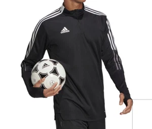 Adidas Tiro 21 Uomo Pista Calcio 1/4 Zip Top Nero/Bianco Taglia M GH7304 - Foto 1 di 4