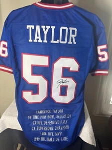 LAWRENCE TAYLOR AUTOGRAPHED SIGNED NEW YORK GIANTS JERSEY JSA COA - Picture 1 of 3