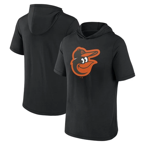 Men's Fanatics Branded Black Baltimore Orioles Short Sleeve Hoodie T-Shirt Cover