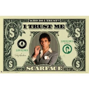 AL PACINO SCARFACE MOVIE I TRUST ME POSTER DOLLAR BILL NEW 36x24 FREE SHIPPING - Picture 1 of 1