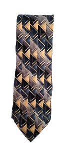 Pierre Cardin Men's Tie Classic Style Silk Navy Gold Silver Geometric All Season - Picture 1 of 16