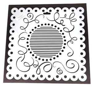 RETIRED Crafter's Workshop 12x12 SCALLOP SWIRLS Template Scrapbook Page Stencil - Picture 1 of 1