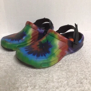 Crocs Bistro Pro LiteRide Slip Resistant Clogs Shoes Tie Dye Womens 9 Mens 7 - Picture 1 of 8